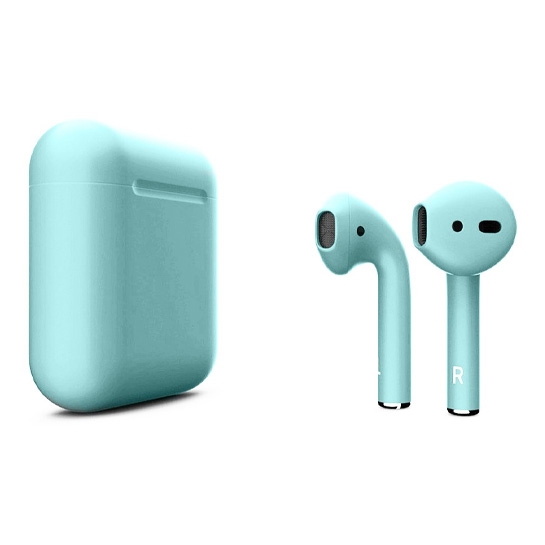 Матові навушники Apple AirPods 2 Tiffany Blue - ціна, характеристики, відгуки, розстрочка, фото 1