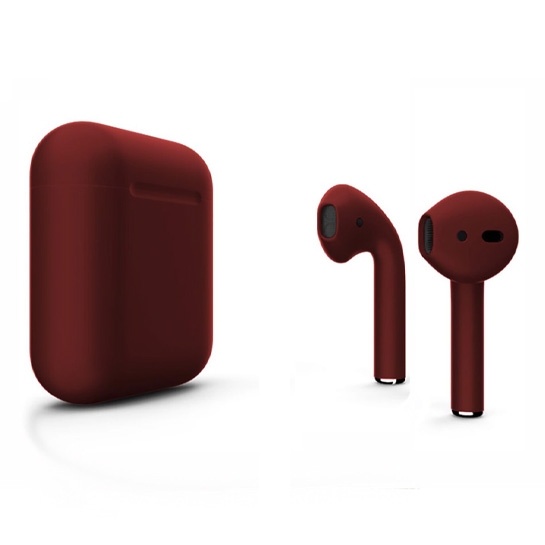 Матові навушники Apple AirPods 2 Maroon - ціна, характеристики, відгуки, розстрочка, фото 1