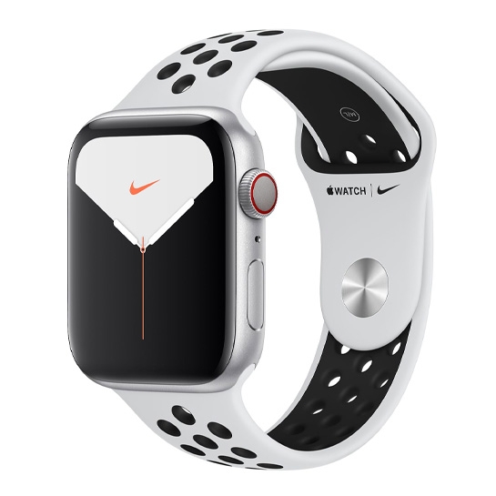 Смарт-часы Apple Watch Series 5 Nike+ LTE 44mm Silver Aluminum Case with Pure Platinum/Black Band - цена, характеристики, отзывы, рассрочка, фото 1