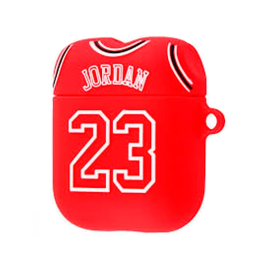 Чехол Cartoon Silicone Case for Apple AirPods Jordan 23 Red