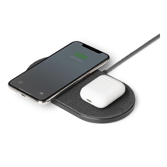 Беспроводное зарядное устройство NATIVE UNION Drop XL Wireless Charger Fabric Slate - цена, характеристики, отзывы, рассрочка, фото 3