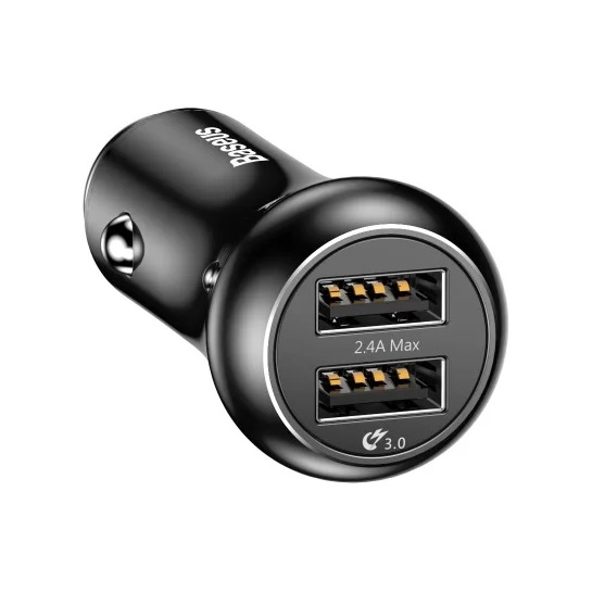 Автомобильное зарядное устройство Baseus Gentry Dual-USB Quick Charge Car Charger Black - цена, характеристики, отзывы, рассрочка, фото 2