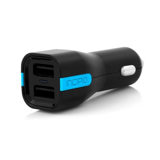 Автомобильное зарядное устройство Incipio Car Charger High-Speed 2USB/4.8A Black/Bluе - цена, характеристики, отзывы, рассрочка, фото 1