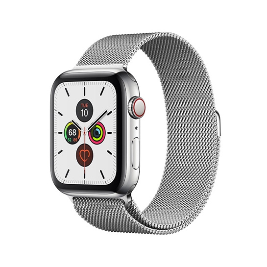 Смарт-годинник Apple Watch Series 5 + LTE 40mm Stainless Steel Case with Silver Milanese Loop - ціна, характеристики, відгуки, розстрочка, фото 1