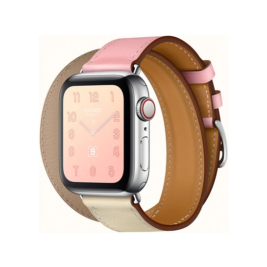 Смарт-часы Apple Watch Hermes Series 4+LTE 40mm Stainless Steel Rose Sakura/Craie/Argile Double Tour