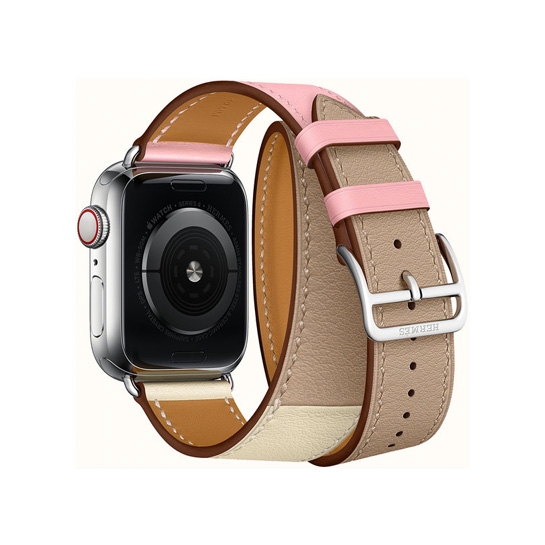 Смарт-часы Apple Watch Hermes Series 4+LTE 40mm Stainless Steel Rose Sakura/Craie/Argile Double Tour - цена, характеристики, отзывы, рассрочка, фото 3