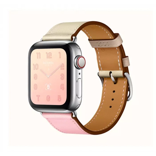 Смарт-часы Apple Watch Hermes Series 4+LTE 40mm Stainless Steel Rose Sakura/Craie/Argile Single Tour - цена, характеристики, отзывы, рассрочка, фото 1
