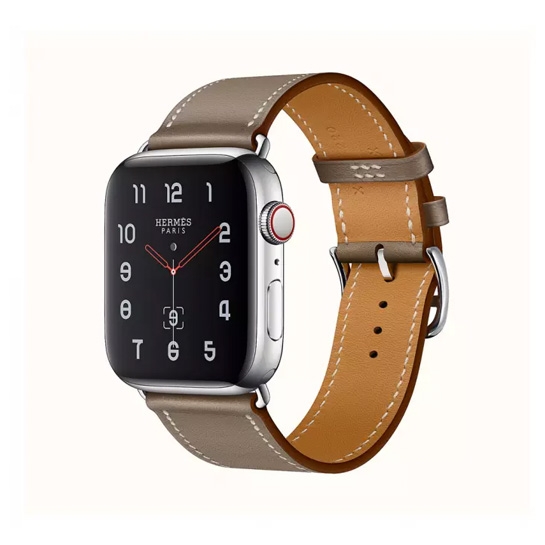 Смарт-часы Apple Watch Hermes Series 4 + LTE 40mm Stainless Steel Etoupe Swift Leather Single Tour - цена, характеристики, отзывы, рассрочка, фото 1
