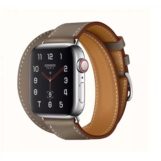 Смарт-часы Apple Watch Hermes Series 4 + LTE 40mm Stainless Steel Etoupe Swift Leather Double Tour - цена, характеристики, отзывы, рассрочка, фото 1