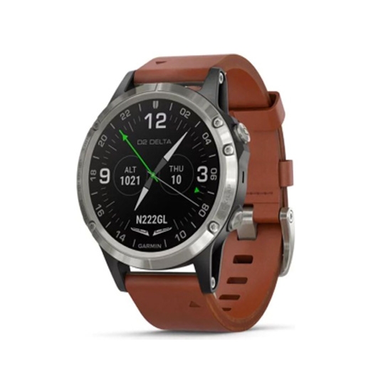 Спортивний годинник Garmin D2 Delta Aviator Watch With Brown Leather Band 47mm - ціна, характеристики, відгуки, розстрочка, фото 1
