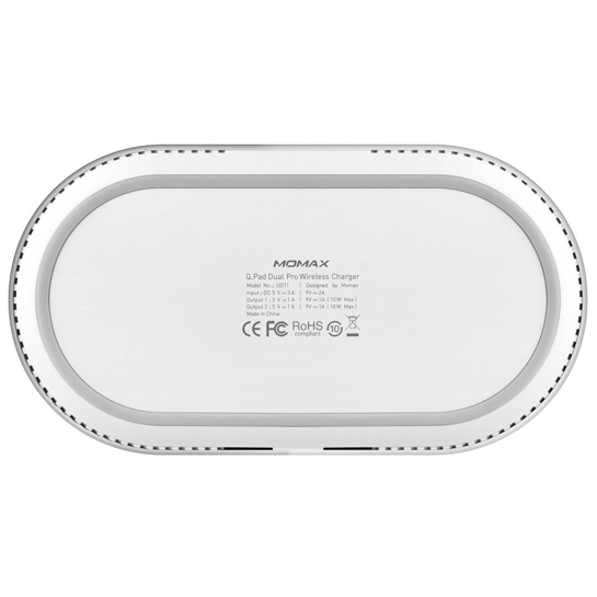 Бездротовий зарядний пристрій Momax Q.Pad Dual Pro Wireless Charger 10W White - ціна, характеристики, відгуки, розстрочка, фото 5
