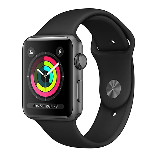 Б/У Смарт-часы Apple Watch Series 3 42mm Space Gray Aluminum Case with Black Sport Band (Идеальное)