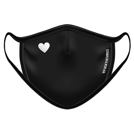 Маска FuckTheVirus White Heart (Size M/L)