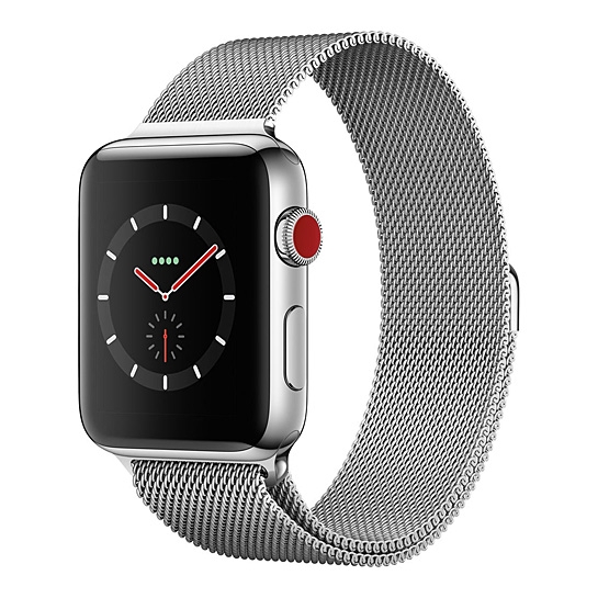 Б/У Смарт-часы Apple Watch Series 3+LTE 42mm Stainless Steel Case with Milanese Loop (Идеальное) - цена, характеристики, отзывы, рассрочка, фото 1