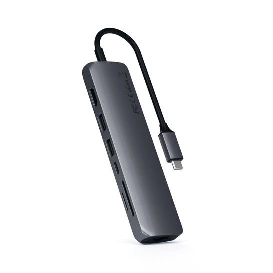 USB-хаб Satechi Aluminum Type-C Slim Multi-Port with Ethernet Adapter Space Gray - ціна, характеристики, відгуки, розстрочка, фото 3