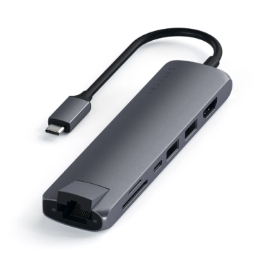 USB-хаб Satechi Aluminum Type-C Slim Multi-Port with Ethernet Adapter Space Gray