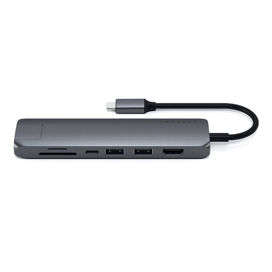 USB-хаб Satechi Aluminum Type-C Slim Multi-Port with Ethernet Adapter Space Gray - цена, характеристики, отзывы, рассрочка, фото 2
