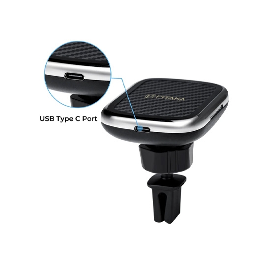 Бездротовий зарядний пристрій-тримач Pitaka MagMount Qi Car Vent Black - ціна, характеристики, відгуки, розстрочка, фото 2