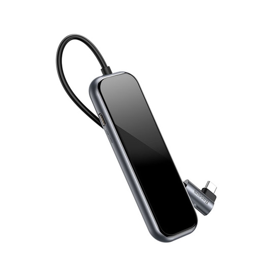 USB-хаб Baseus Mirror Series Type-C to 4-USB3.0/Type-C HUB Gray - цена, характеристики, отзывы, рассрочка, фото 2