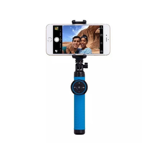 Палиця для селфі Momax SelfieHero 70cm with Bluetooth Black/Blue - ціна, характеристики, відгуки, розстрочка, фото 1