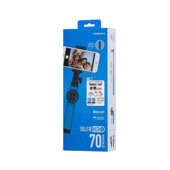 Палиця для селфі Momax SelfieHero 70cm with Bluetooth Black/Blue - ціна, характеристики, відгуки, розстрочка, фото 10