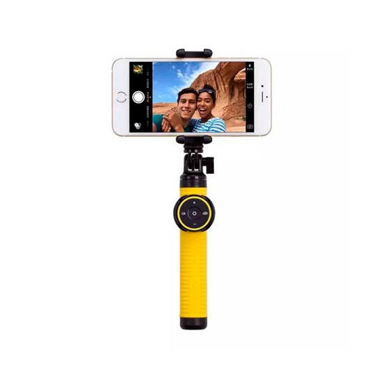 Палиця для селфі Momax SelfieHero 70cm with Bluetooth Black/Yellow - ціна, характеристики, відгуки, розстрочка, фото 1