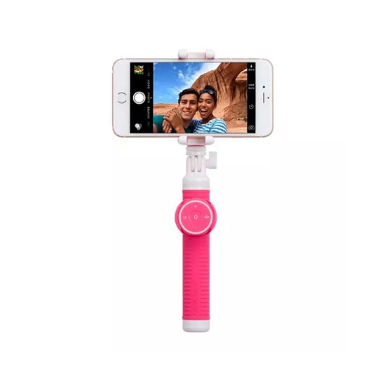 Палка для селфи Momax SelfieHero 70cm with Bluetooth White/Pink - цена, характеристики, отзывы, рассрочка, фото 1