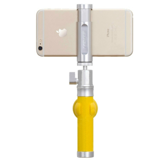 Палиця для селфі Momax SelfiePro 50cm with Bluetooth Silver/Yellow - ціна, характеристики, відгуки, розстрочка, фото 2