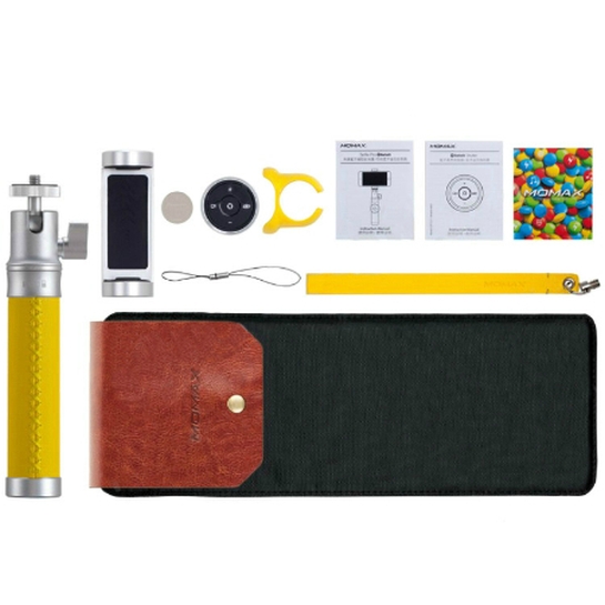 Палиця для селфі Momax SelfiePro 50cm with Bluetooth Silver/Yellow - ціна, характеристики, відгуки, розстрочка, фото 7