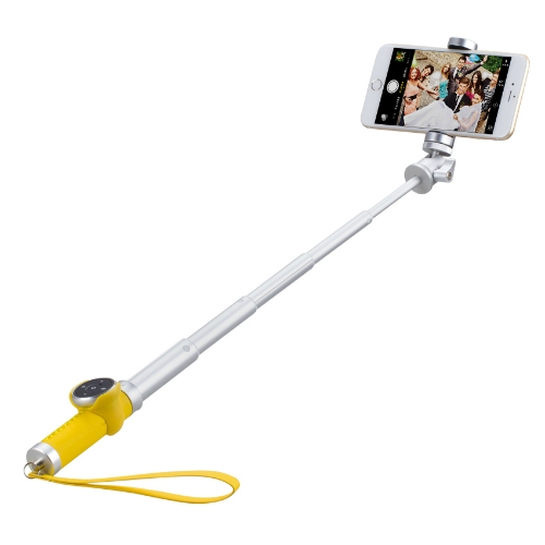 Палиця для селфі Momax SelfiePro 90cm with Bluetooth Silver/Yellow - ціна, характеристики, відгуки, розстрочка, фото 4