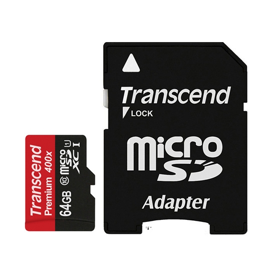 Карта памяти MicroSDXC 64 Gb Transcend (class 10) with adapter (UHS-I 300x) - цена, характеристики, отзывы, рассрочка, фото 1
