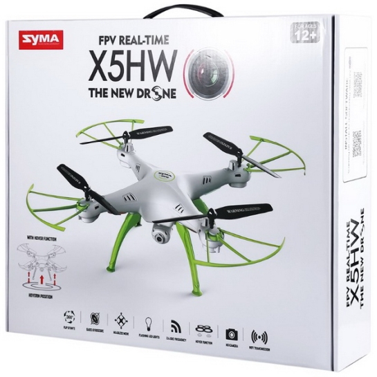 Квадрокоптер Syma X5HW 330мм HD WiFi White - ціна, характеристики, відгуки, розстрочка, фото 4