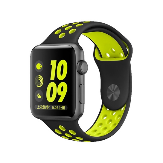 Ремінець COTEetCI W12 Apple Watch Nike band 38mm/40mm Black/Green - ціна, характеристики, відгуки, розстрочка, фото 1