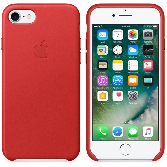 Чохол Apple Leather Case for iPhone 8/7 Red* - ціна, характеристики, відгуки, розстрочка, фото 3