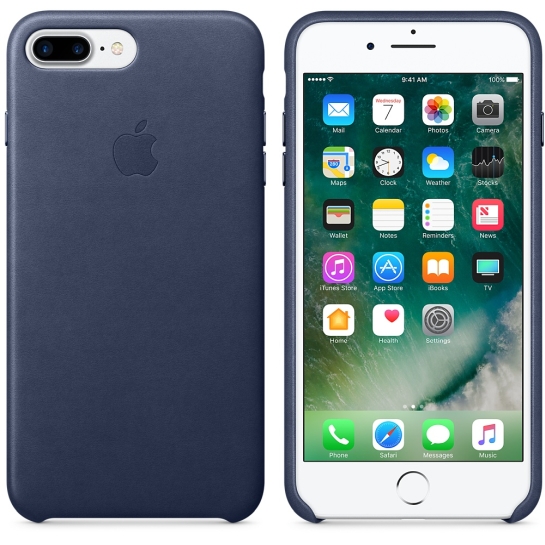Чехол Apple Leather Case for iPhone 8 Plus/7 Plus Midnight Blue - цена, характеристики, отзывы, рассрочка, фото 3