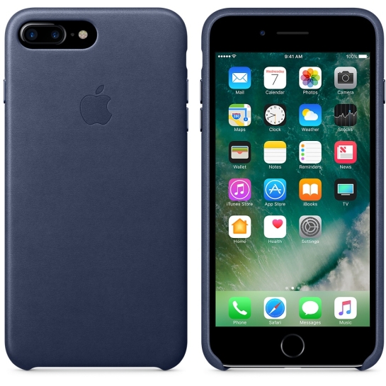 Чехол Apple Leather Case for iPhone 8 Plus/7 Plus Midnight Blue - цена, характеристики, отзывы, рассрочка, фото 4