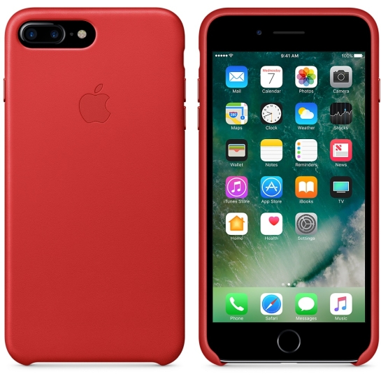 Чохол Apple Leather Case for iPhone 8 Plus/7 Plus Red* - ціна, характеристики, відгуки, розстрочка, фото 3