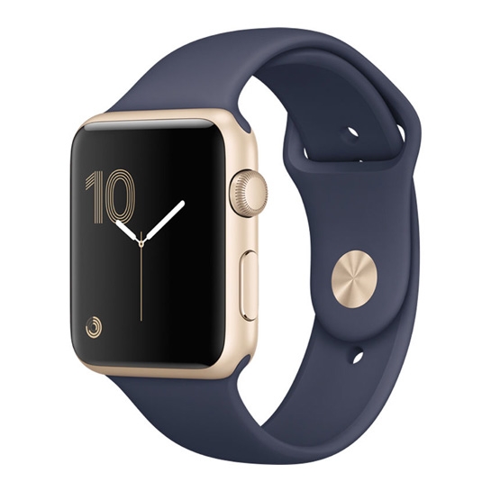Смарт Годинник Apple Watch Series 2 42mm Gold Aluminum Case with Midnight Blue Sport Band - ціна, характеристики, відгуки, розстрочка, фото 1