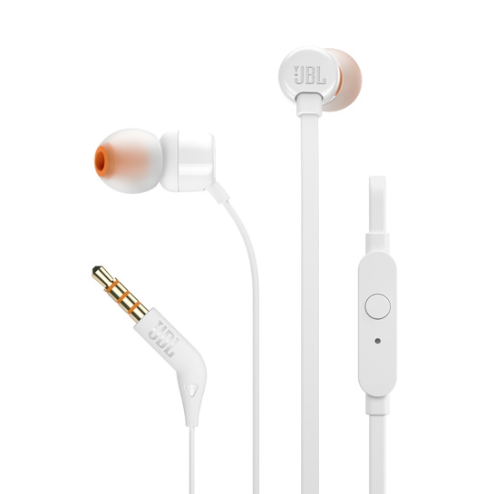Навушники JBL In-Ear Headphone T110 White - ціна, характеристики, відгуки, розстрочка, фото 1