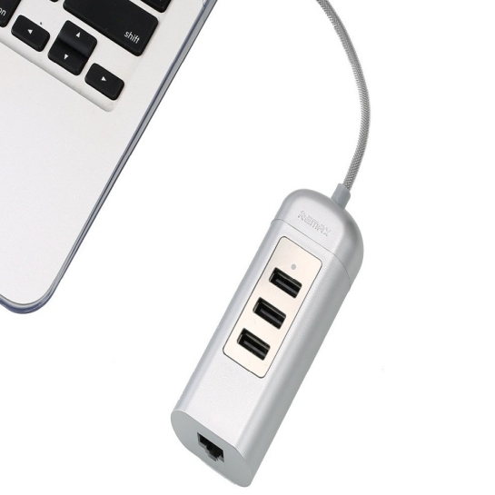 USB-хаб Remax Cati Hub 3USB to Type-C Silver* - ціна, характеристики, відгуки, розстрочка, фото 2