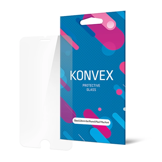 Стекло Konvex Protective Glass 0.26mm for iPhone 8 Plus/7 Plus Front