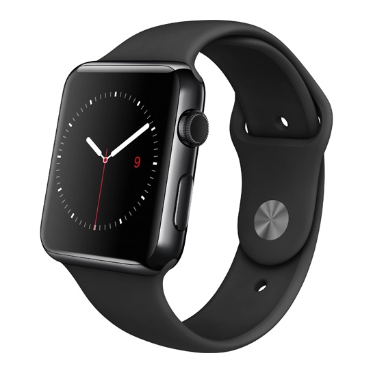 Смарт Годинник Apple Watch 42mm Stainless Steel Case Space Black with Black Sport Band - ціна, характеристики, відгуки, розстрочка, фото 1