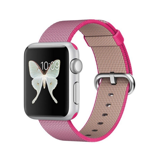 Смарт Часы Apple Watch Sport 38mm Silver Aluminum Case with Pink Woven Nylon - цена, характеристики, отзывы, рассрочка, фото 1