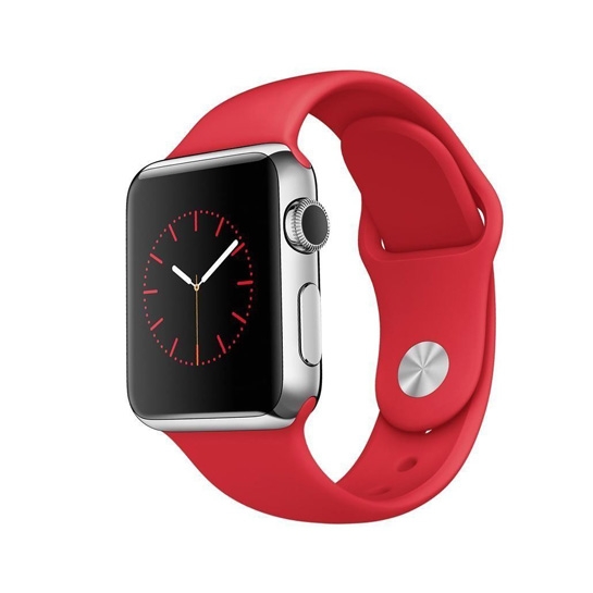 Смарт Часы Apple Watch Sport 38mm Silver Aluminum Case with Red Sport Band  - цена, характеристики, отзывы, рассрочка, фото 1