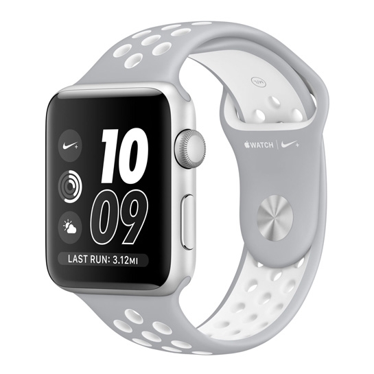 Смарт Годинник Apple Watch Series 2 42mm Silver Aluminum Case with Flat Silver/White Nike Sport Band - ціна, характеристики, відгуки, розстрочка, фото 1