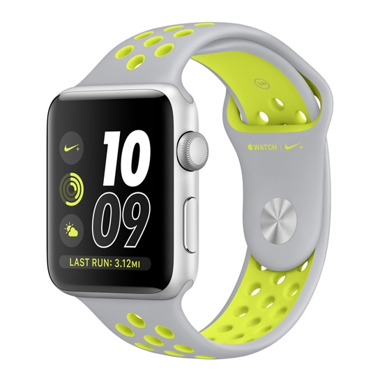 Смарт Часы Apple Watch Series 2 42mm Silver Aluminum Case with Flat Silver/Volt Nike Sport Band - цена, характеристики, отзывы, рассрочка, фото 1