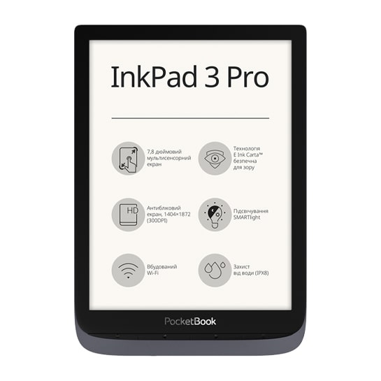 Электронная книга PocketBook InkPad 3 Pro 740 Metal Gray - цена, характеристики, отзывы, рассрочка, фото 1