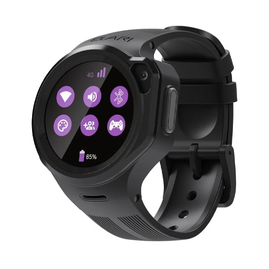 Детские смарт-часы Elari KidPhone 4G Round Black с GPS-трекером и видеозвонками - цена, характеристики, отзывы, рассрочка, фото 1