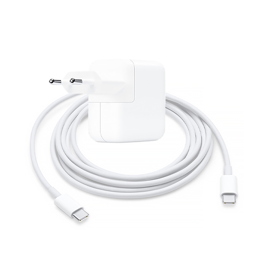 Комплект зарядки для Macbook (Apple 30W USB-C Power Adapter + Кабель Apple USB-C Charge Cable 2m) - ціна, характеристики, відгуки, розстрочка, фото 1