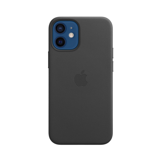 Чохол Apple Leather Case with MagSafe for iPhone 12 Mini Black - цена, характеристики, отзывы, рассрочка, фото 1